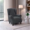 Nueva Textura poťahy RUBINIA antracitová kreslo ušiak 70 - 95 cm