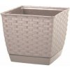 Prosperplast - Kvetináč hranatý 22 cm hnedý