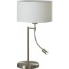 ACB S813710NSL Stolová lampa SABINA E27/LED 15W/3W, 450lm, 3000K, IP20, satin. nikel/biela
