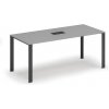 Stôl PRIMO INFINITY 1800 x 900 x 750, sivá + stolná zásuvka TYP III, čierna