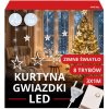 VIANOČNÁ LED závesná dekorácia 3M 120 LED hviezdičky STUDENÉ BIELE svetlo na OKNO do INTERIÉRU