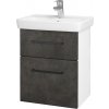 Dreja Umývadlová skrinka GO SZZ2 50 - N01 Biela lesk / Úchytka T06 / D16 Tmavý betón