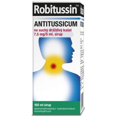 Robitussin Antitussicum na suchý dráždivý kašeľ 7,5 mg/5 ml sirup sir. 1 x  100 ml od 7,88 € - Heureka.sk