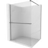 Mexen Kioto+, sprchová zástena Walk-In s poličkou a vešiakom 100 x 200 cm, 8mm sklo s rebrovým vzorom, grafitový profil, 800-100-121-95-09