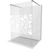 Mexen Kioto, sprchová zástena Walk-In 120 x 200 cm, 8mm číre sklo biely vzor, grafitový profil, 800-120-002-95-85