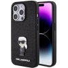 Karl Lagerfeld Fixed Glitter Metal Ikonik iPhone 15 Pro čierne