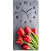 Nástenné hodiny Červené tulipány 30x60 cm