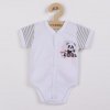 NEW BABY Dojčenské celorozopínacie body s krátkym rukávom New Baby Panda - 56
