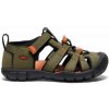Chlapčenské sandále KEEN SEACAMP II CNX dark olive/gold flame - 36