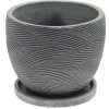 J125 KVETINÁČ + MISKA KIKI ANTIK ŠEDÁ 24x19,6CM S