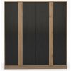 Šatníková skriňa v dekore duba v čierno-prírodnej farbe 180x197,5x53 cm Dennis – Marckeric
