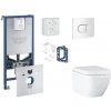 Grohe Rapid SLX - Set predstenovej inštalácie, klozetu, dosky SoftClose, tlačidla Arena Cosmopolitan a súpravy na vhadzovanie tabliet, Triple Vortex, alpská biela SANI11BB3138