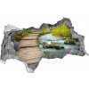 Diera 3D v stene nálepka Cesta na rieke 95x73 cm