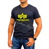 Basic T Shirt Neon Print Black/Neon Yellow pánske čierne