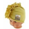 Baby Nellys Jarná/jesenná bavlnená čiapka - turban, horčicová, obvod: 44-48 cm