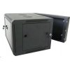 XtendLan 9U/600x550, na stenu, dvojdielny, sklenené dvere (WD-9U-65-BLACK)