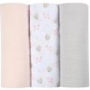 Textilné plienky z bavlneného mušelínu Cotton Muslin Cloths Beaba Cygne sada 3 kusov 70*70 cm od 0 mes ružové