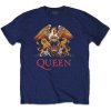 Queen tričko Classic Crest Modrá XL