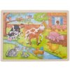 Dřevěné puzzle Život na farmě 48 dílků (goki)(Puzzle)