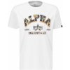 Alpha Industries pánske tričko College camo T white biele