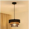 Brilagi Brilagi - Luster na lanku DAKOTA LUNETA 1xE27/15W/230V pr. 25 cm čierna/ratan BG1128 + záruka 3 roky zadarmo + záruka 3 roky zadarmo
