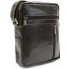 Kávově hnědý pánský kožený zipový crossbag 215-1218-49