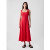 GAP Ľanové midi šaty Červená M Červená Červená