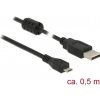 Delock Kabel USB 2.0 Typ-A samec > USB 2.0 Micro-B samec 0,5 m černý