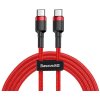 Baseus Cafule Series nabíjací / dátový kábel USB-C na USB-C PD2.0 60W Flash 2m, červená