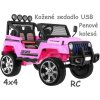 JOKO Elektrické Autičko Jeep Raptor 4x4, penové kolesá, USB, kožené sedadlo, ružové