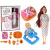 Lean Toys Tehotná bábika s dieťatkom v chodáku - doplnky
