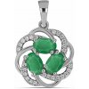 Nefertitis Prívesok strieborný s brúsenými smaragdmi a zirkónmi Ag 925 010902 EM NF55449 - 1,5 cm, 2,6 g