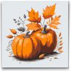 Vymalujsisam.sk Maľovanie podľa čísiel - Jesenná tekvica Veľkosť: 50x50cm, Rám: Bez rámu, iba zrolované plátno