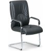 Konferenčná / prísediaca stolička LUX, kožená, čierna