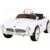 Ramiz BMW 507 Retro elektrické detské autíčko biele + LED audio + diaľkové ovládanie + eko koža + EVA + pomalý štart