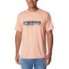 Columbia pánske komfortné tričko KWick Hike graphic SS Tee apricot Apricot Fizz