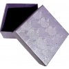 Krabička texturovaný papír s houbičkou na šperky fialová 7 x 7 x 3,5 cm