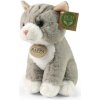 Plyšová Hračka Mačka Sivobiela Sedacia Realistická - 23cm