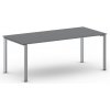 Rokovací kancelársky stôl PRIMO INFINITY, 200x90 cm, sivostrieborná podnož, grafit
