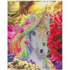 Obraz Jednorožec v lese (40x50 cm) vykladanie z diamantov
