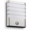 LED vonkajšie nástenné svietidlo s pohybovým čidlom Philips Raccoon 17274/47/16 - nerez