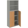 Policová skriňa Strong, 80x192x40 cm, buk/sivá - 1 kus - 1 KS - 4 - nie - 60 mesiacov - rovná - kombinovaná - Hobis - 2x sklenené a 2x plné - 80 cm - Strong - 40 cm - 192 cm - buk/sivá - 80.1 kilogram