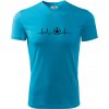 Ekg futbal loptu - Pánske tričko Fantasy športové - 2XL ( Svetlý tyrkys )