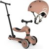 VÝHODNÝ SET ScootaRide Odrážadlo kolobežka 2v1 Push and Go MOCHA + Prilba, 12m+