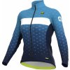 ALÉ Cycling Clothing ALÉ Graphics PRR Stars W, Aqua/ Blue Veľkosť: XS Dámsky mierne zateplený cyklistický dres s dlhým rukávom