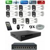 Amiko IP 8 kamerový set so switchom, 4Mpix, Tube (1401K8V2) (Amiko)