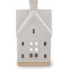 Keramická chalúpka / domček na sviečku - 1 ks 1 biela