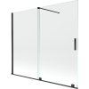 Mexen Velar, 2-krídlová posuvná vaňová zástena 180 x 150 cm, 8mm číre sklo, čierna matná, 896-180-000-01-70