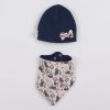 Dojčenská čiapočka s šatkou na krk New Baby Missy modrá - 80 (9-12m)