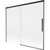 Mexen Rox, 2-krídlová posuvná vaňová zástena 180 x 150 cm, 8mm číre sklo, čierny matný profil, 8C9-180-001-70-00
